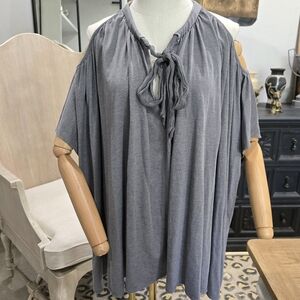 Deletta Charcoal Tie-Front Blouse